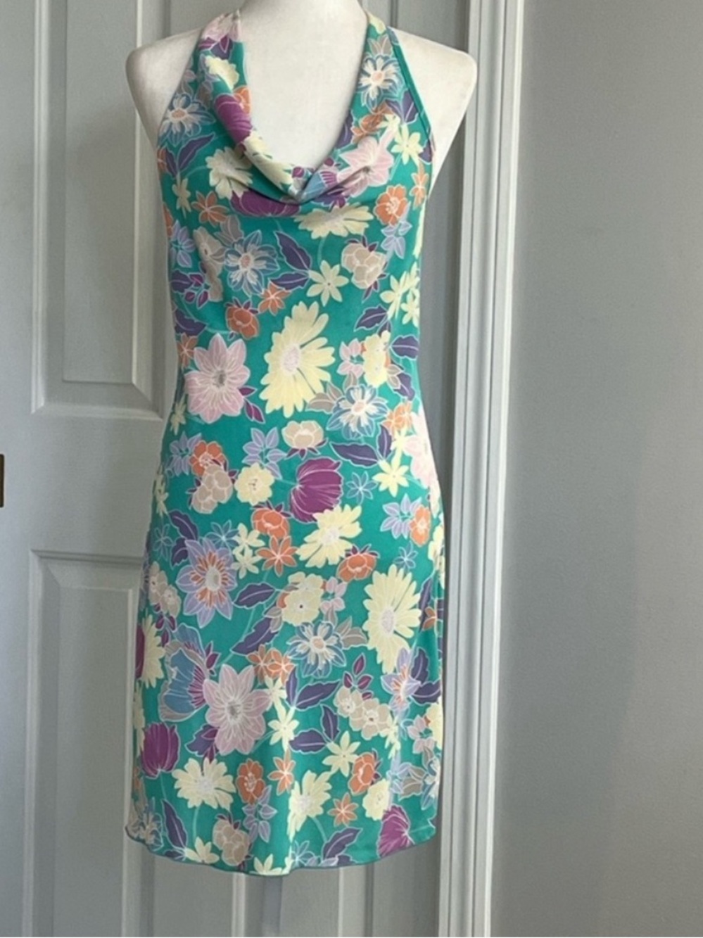 See You Monday Green Halter Dress Size M